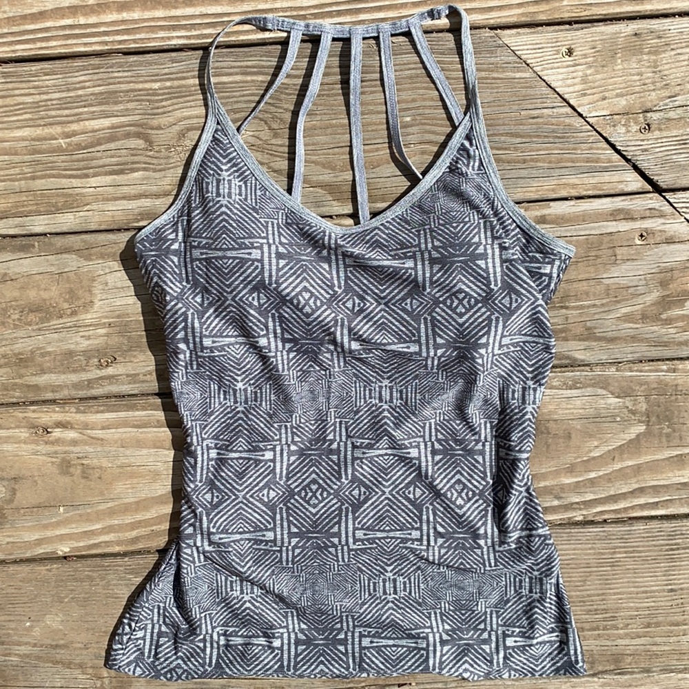 Grey Geometric Athletic Top